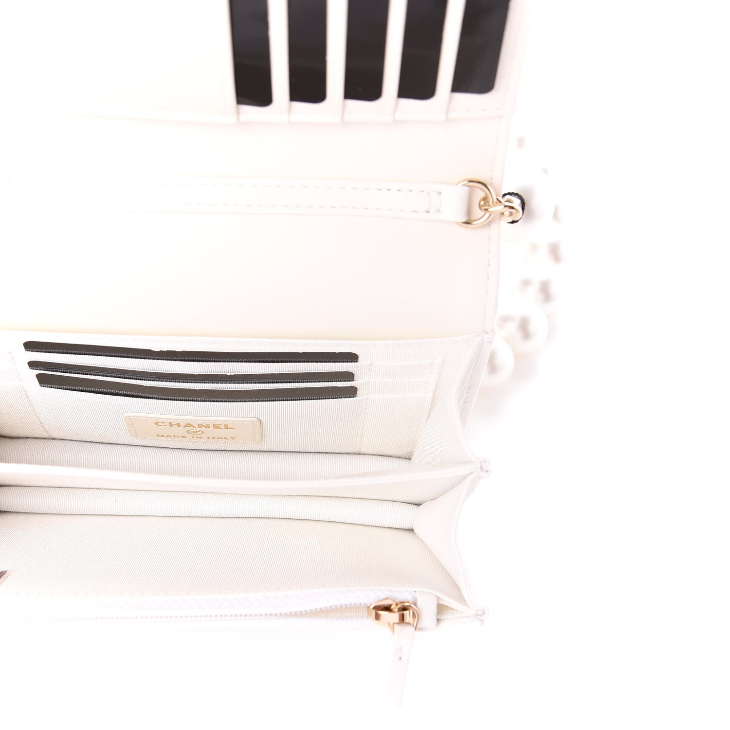 Chanel Calfskin Quilted Pearl Mini Wallet On Chain WOC White 5 of 9