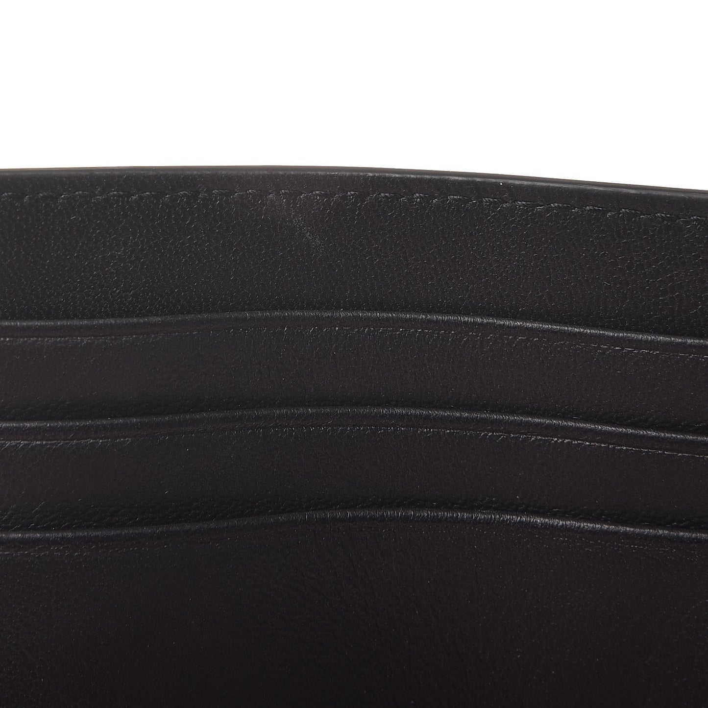 Calfskin Embroidered Bill Clip Card Case Black