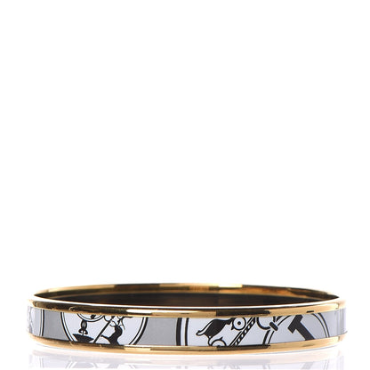 Hermes Enamel Printed Narrow Ex Libris Bracelet 65 3 of 5