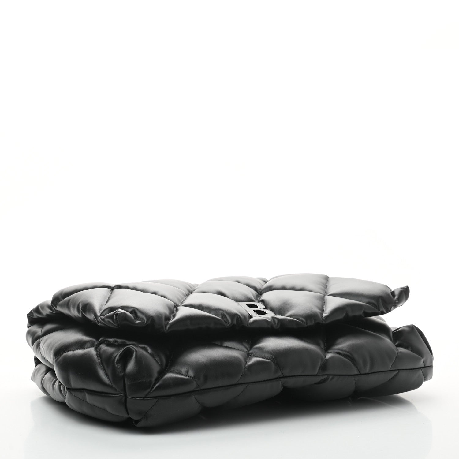 Balenciaga Nappa Calfskin Quilted Touch B Clutch Bag Black 4 of 6