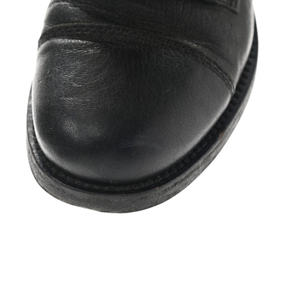 Chanel Sheepskin Quilted CC Tall Lace Up Combat Boots 36 Black 14 of 18