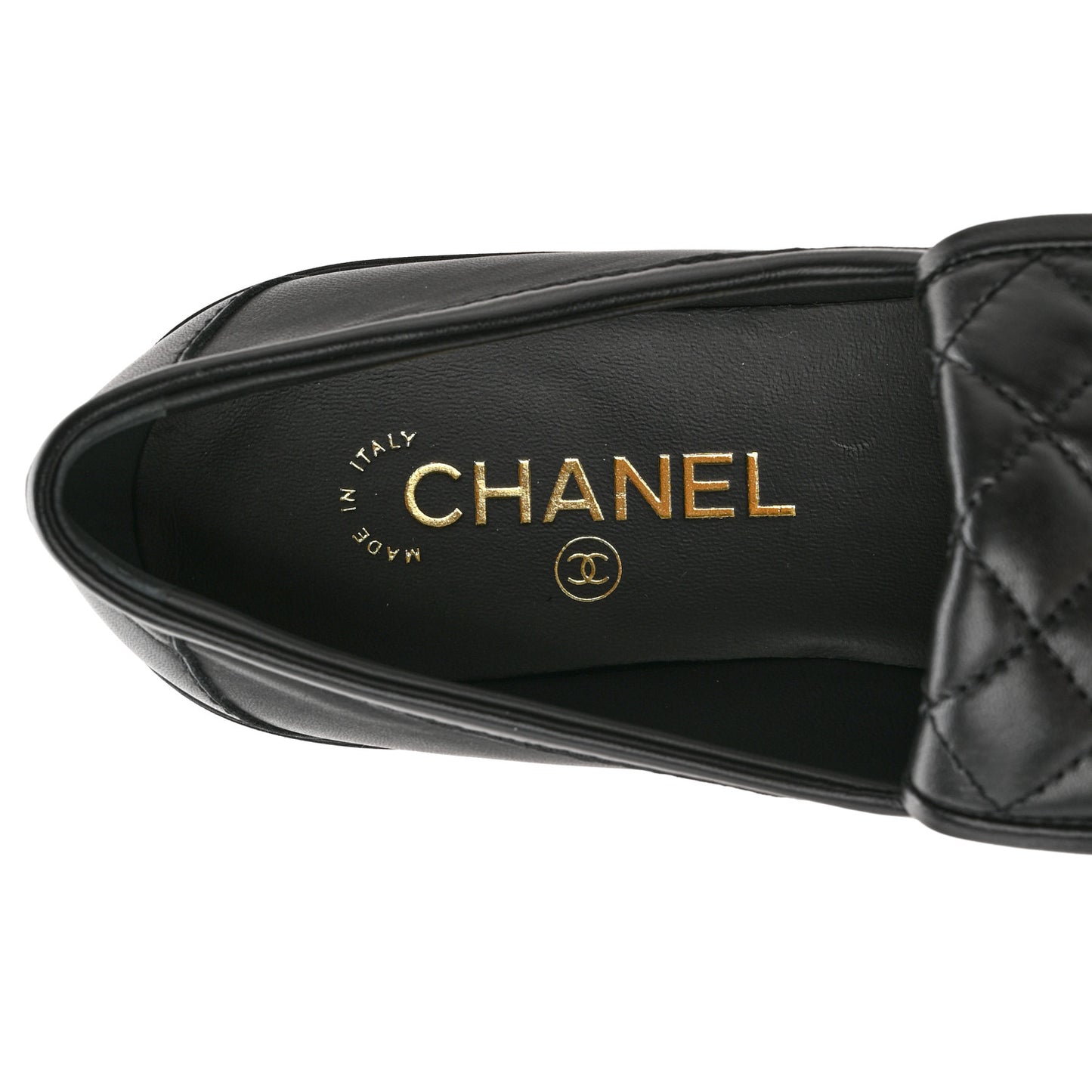 Lambskin Quilted CC Turnlock Loafers 39 Black