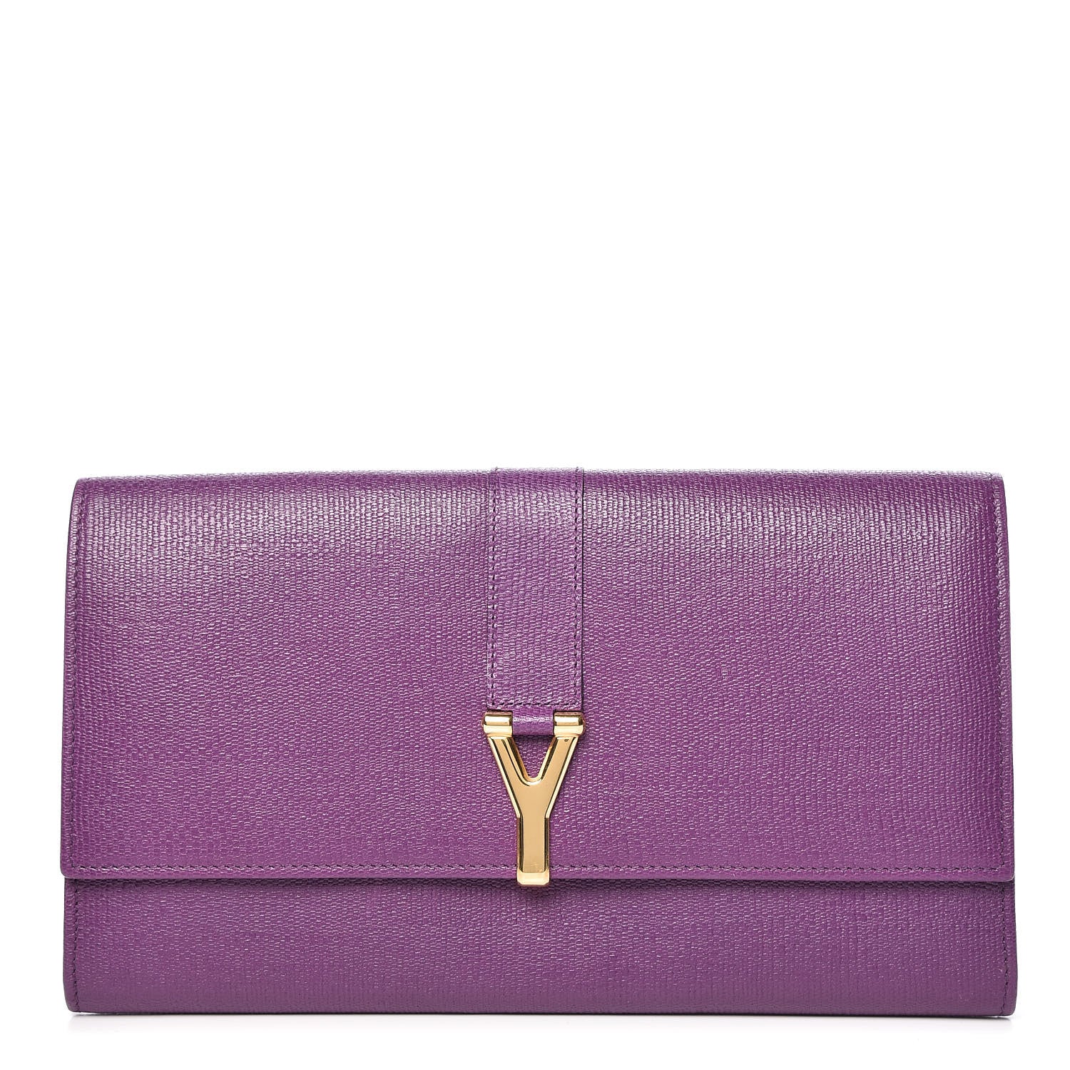 Saint Laurent Textured Calfskin Classic Y Document Case Clutch Purple 1 of 9