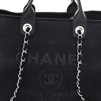 Chanel Mixed Fibers Medium Deauville Tote Navy Blue 9 of 12
