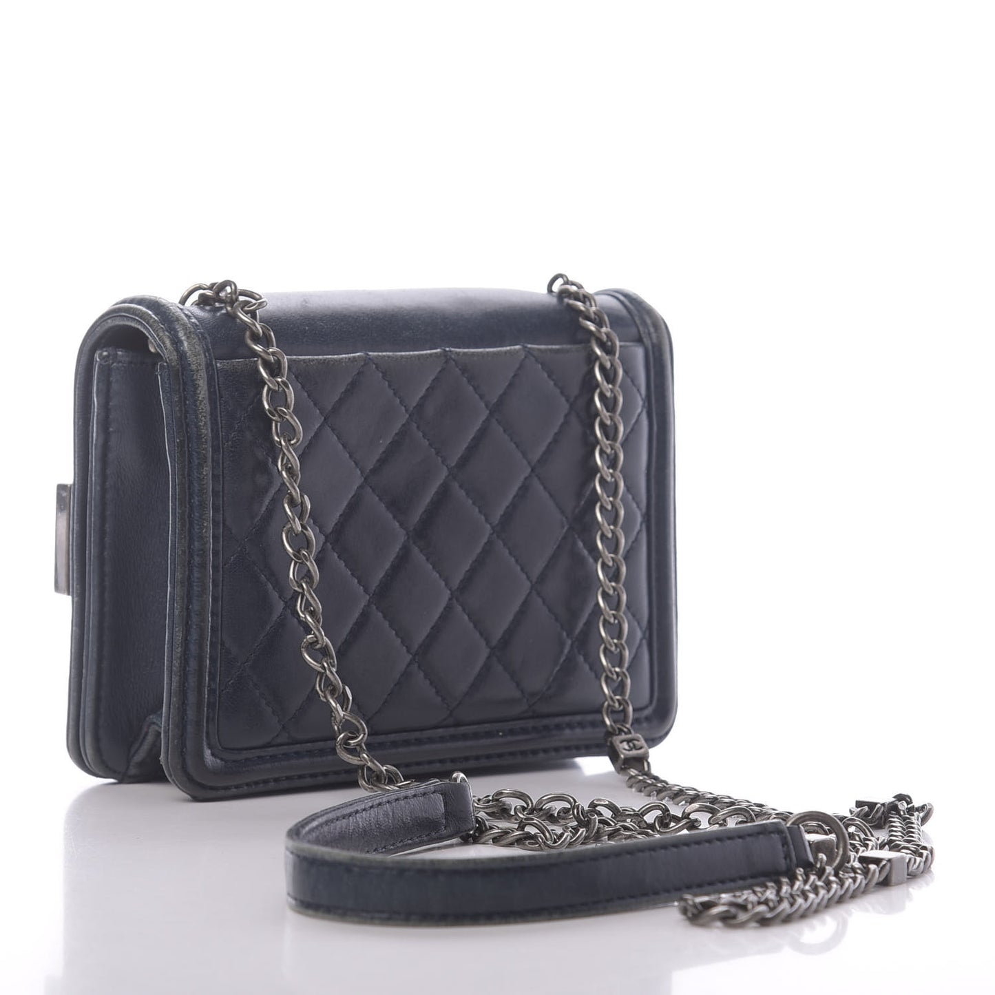 Lambskin Plexiglass Boy Brick Flap Blue