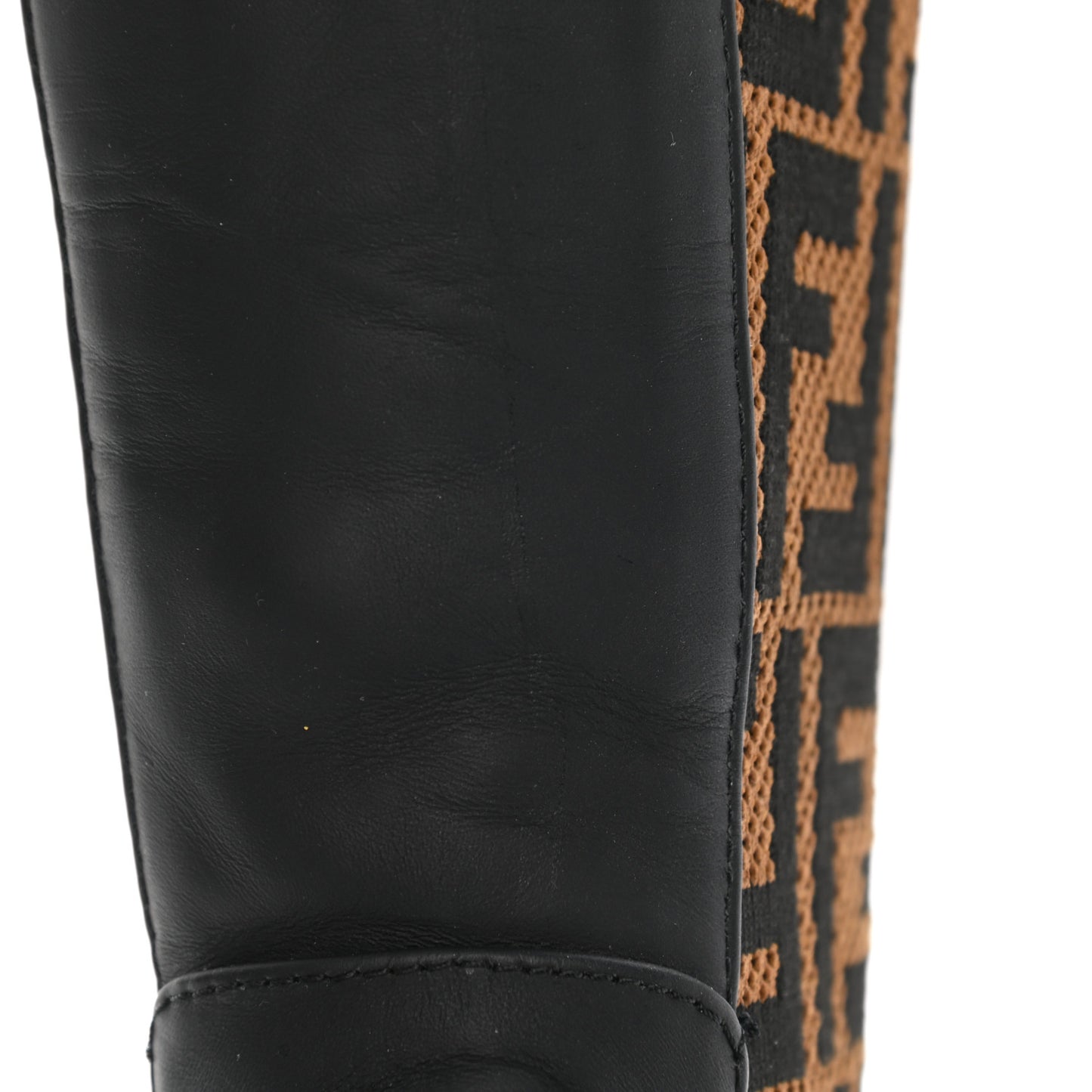 Nappa Microfiber Fabric FF Rockoko Thigh High Boots 38 Black Tobacco