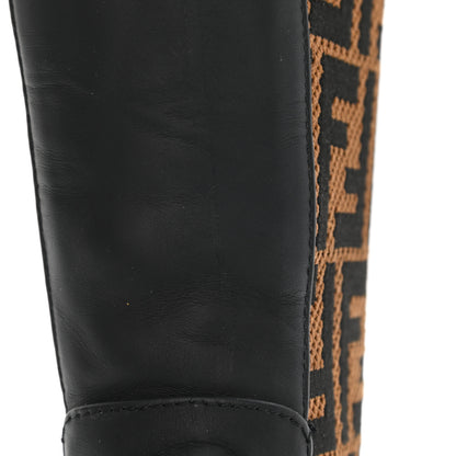 Fendi Nappa Microfiber Fabric FF Rockoko Thigh High Boots 38 Black Tobacco 7 of 10