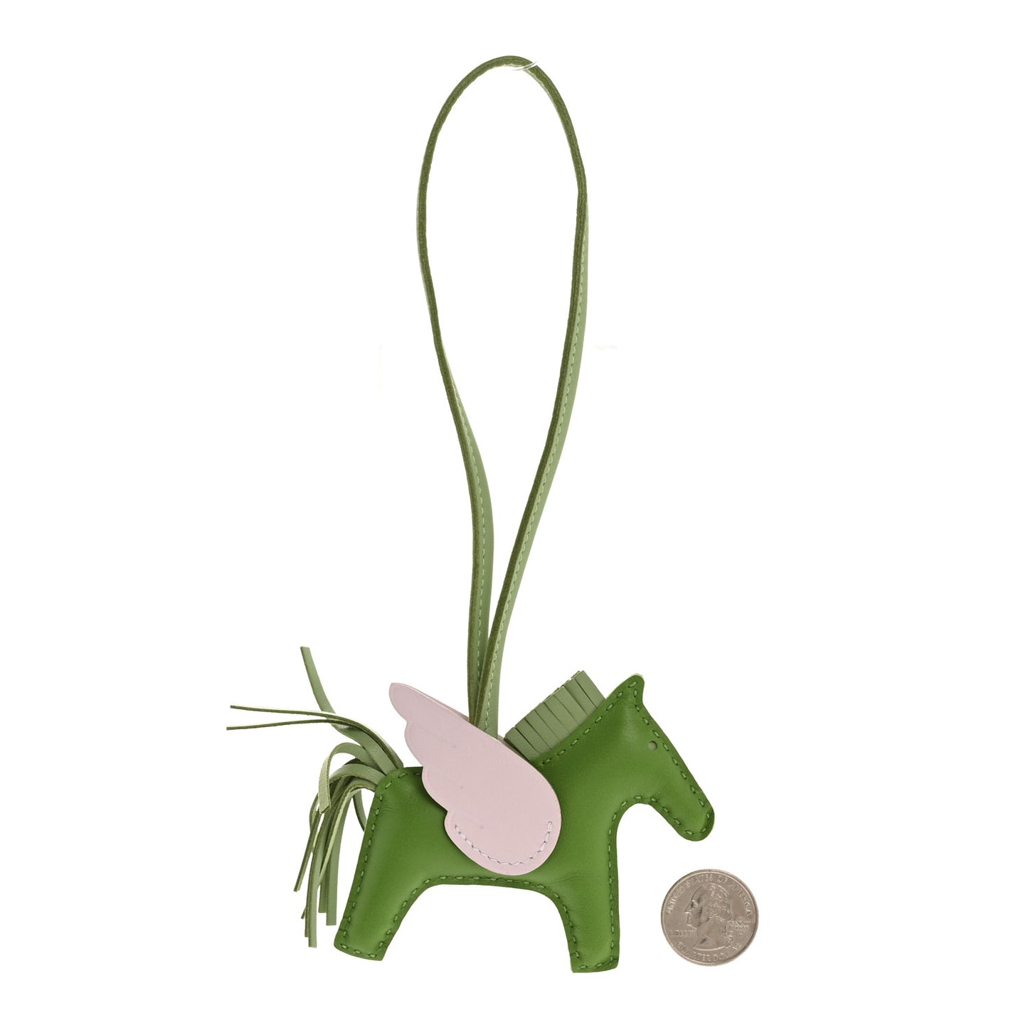 Milo Lambskin Grigri Rodeo Pegase Horse Bag Charm PM Vert Yucca Vert Criquet Mauve Pale