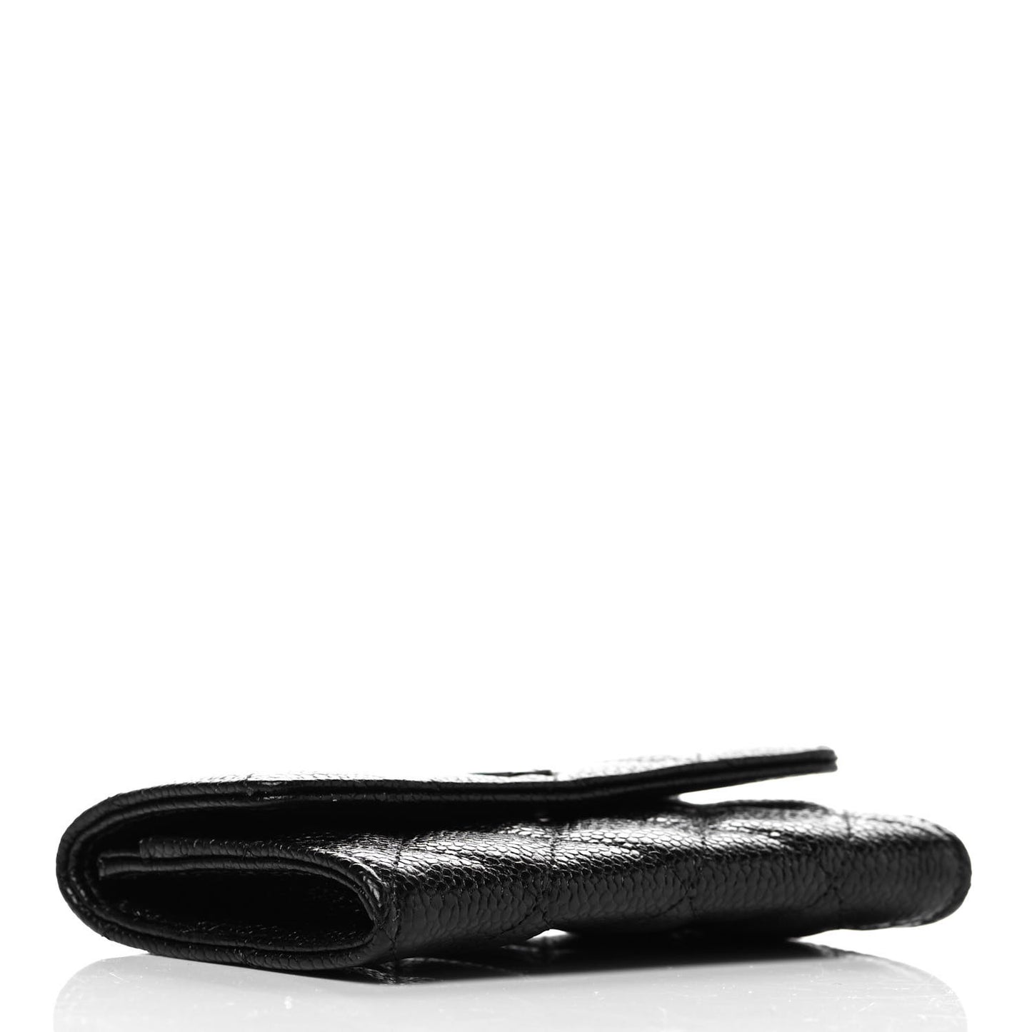 Caviar Quilted Incognito Flap Card Holder Black