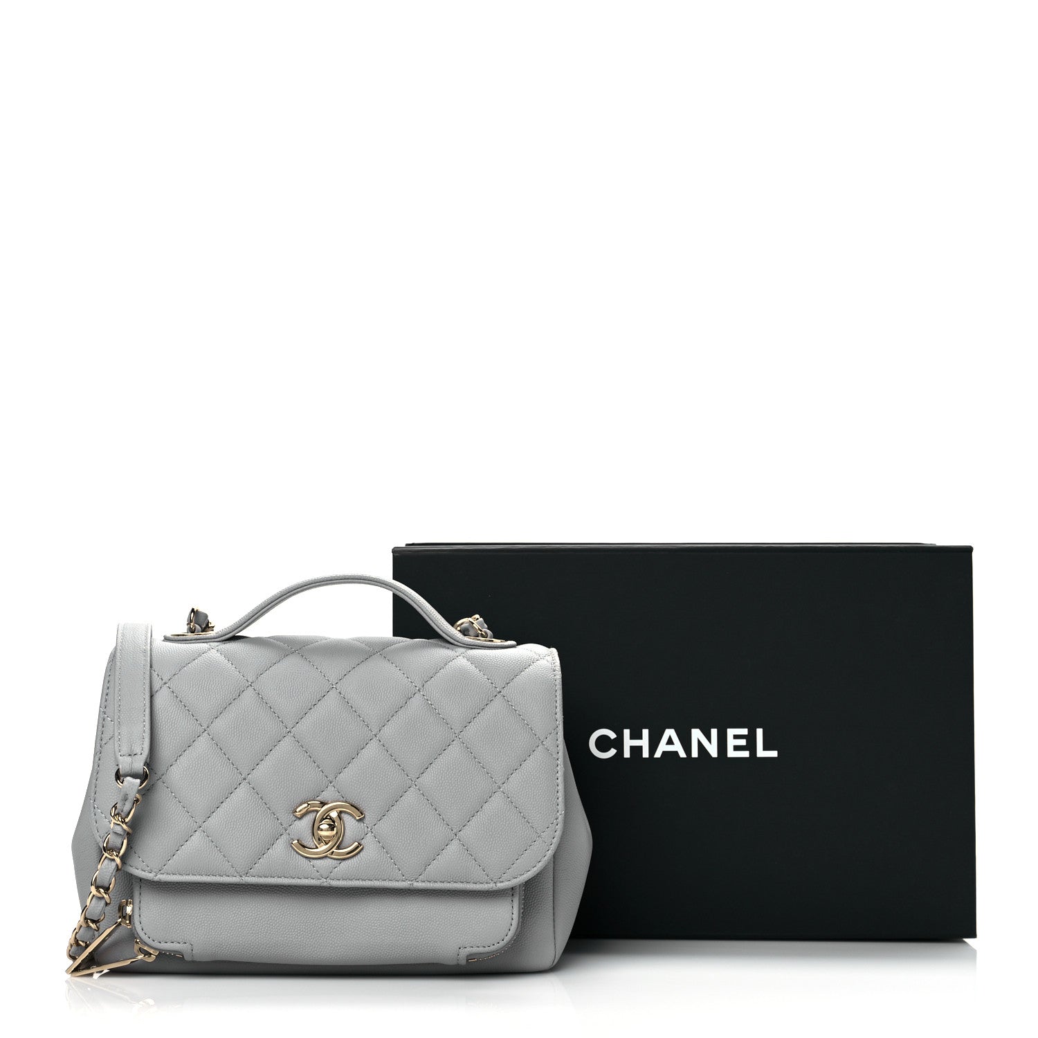 Chanel Caviar Quilted Medium Business Affinity Flap Grey 11 of 11