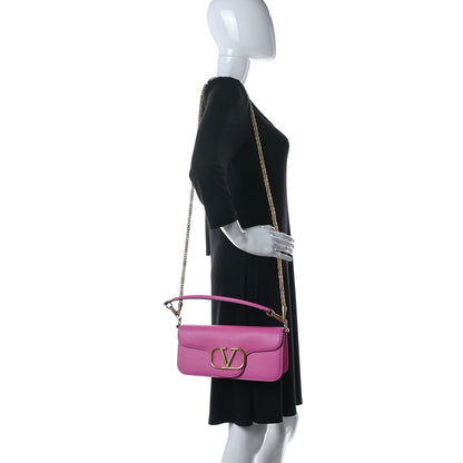 Valentino Garavani Calfskin Vlogo Loco Shoulder Bag Feminine Pink 2 of 12