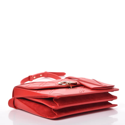 Versace Calfskin Embroidered Medium DV One Red 5 of 7