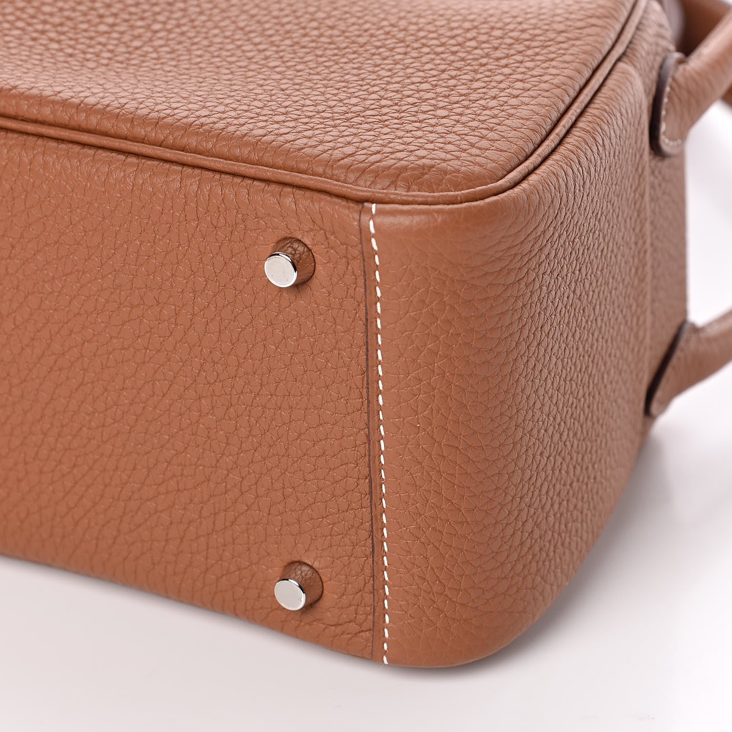 Hermes Taurillon Clemence Mini Lindy 20 Gold 8 of 9