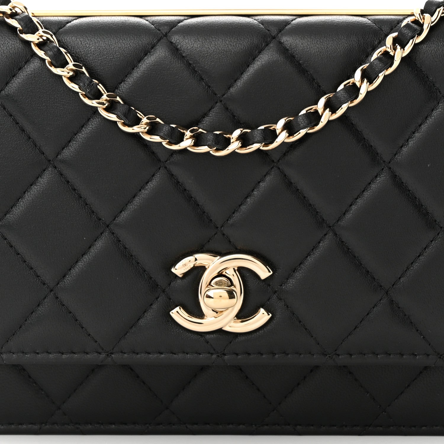 Chanel Lambskin Quilted Trendy CC Wallet On Chain WOC Black 9 of 12