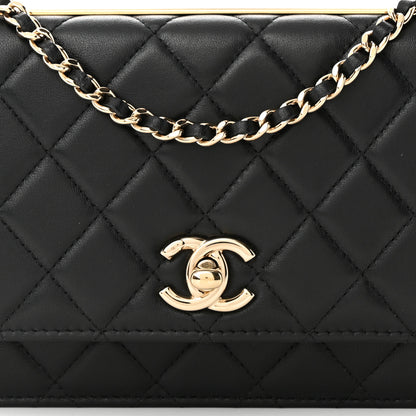 Chanel Lambskin Quilted Trendy CC Wallet On Chain WOC Black 9 of 12