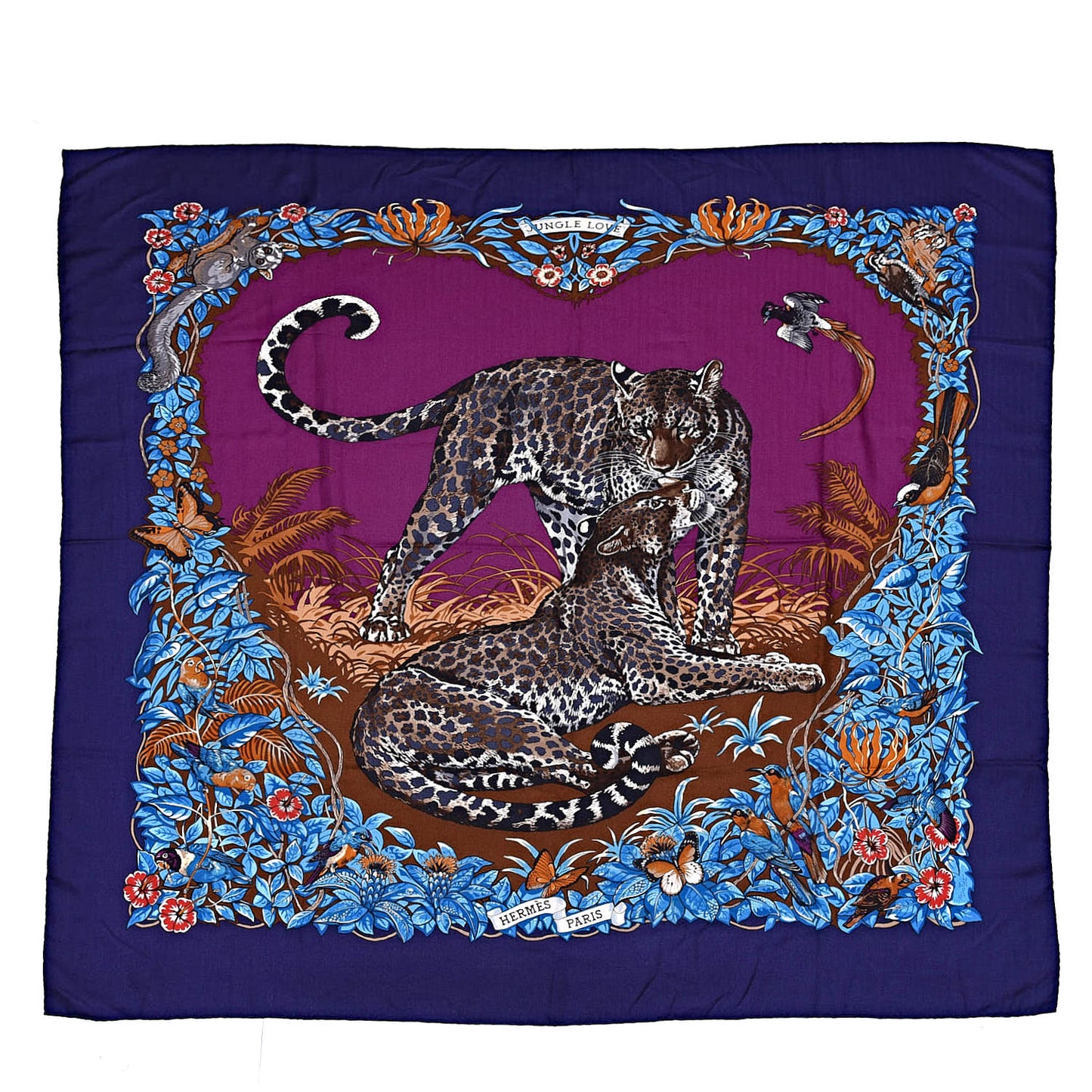 Cashmere Silk Jungle Love Shawl 140 Indigo Prune Bleu