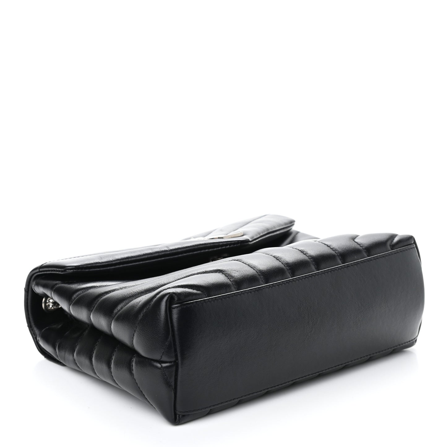 Calfskin Y Quilted Monogram Small Loulou Chain Satchel Black