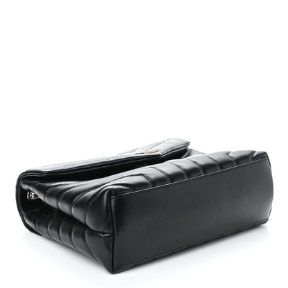 Saint Laurent Calfskin Y Quilted Monogram Small Loulou Chain Satchel Black 4 of 10