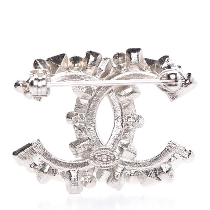 Chanel Baguette Crystal CC Brooch Black Silver 3 of 5