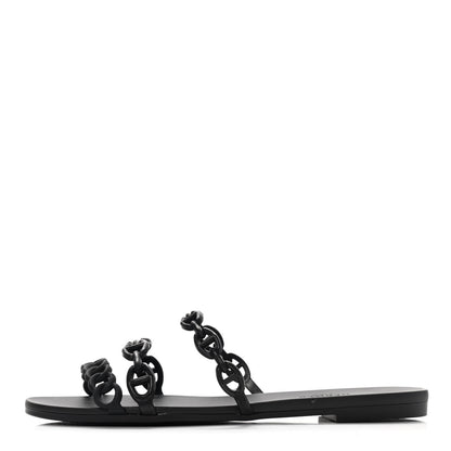 Hermes TPU Rivage Sandals 36 Black 1 of 9