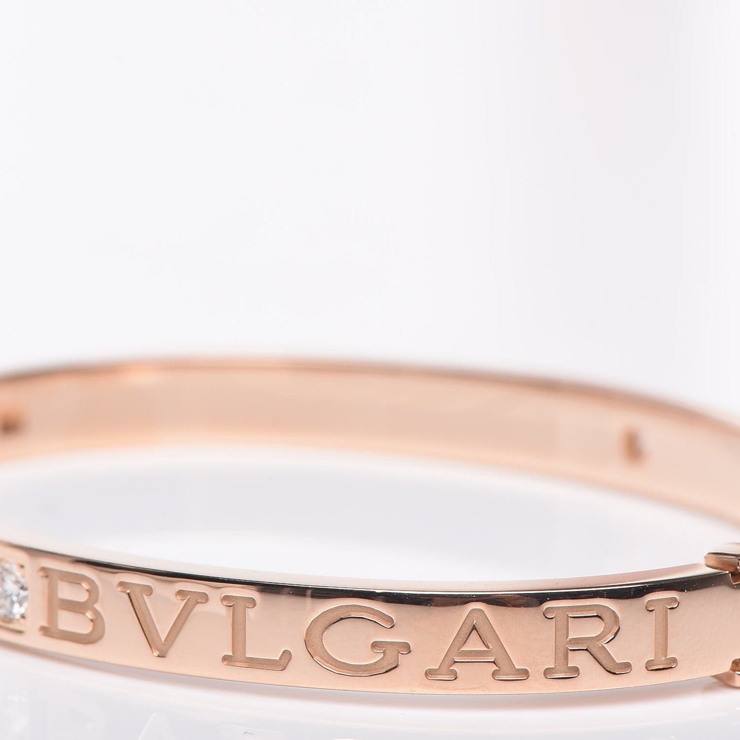 18K Rose Gold Diamond B.Zero1 Essential Bangle Bracelet S