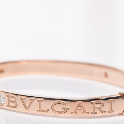 Bulgari 18K Rose Gold Diamond B.Zero1 Essential Bangle Bracelet S 5 of 7