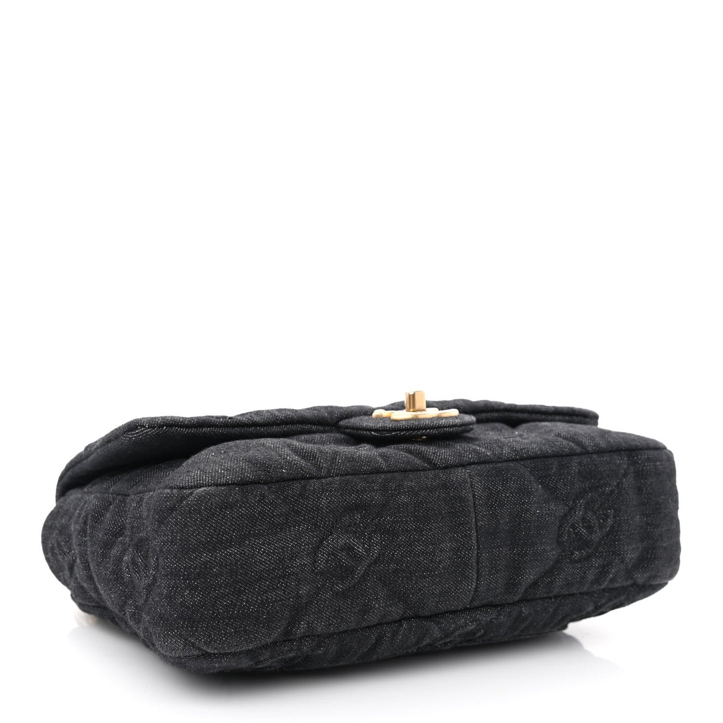 Denim Quilted Medium Funky Town Flap Black