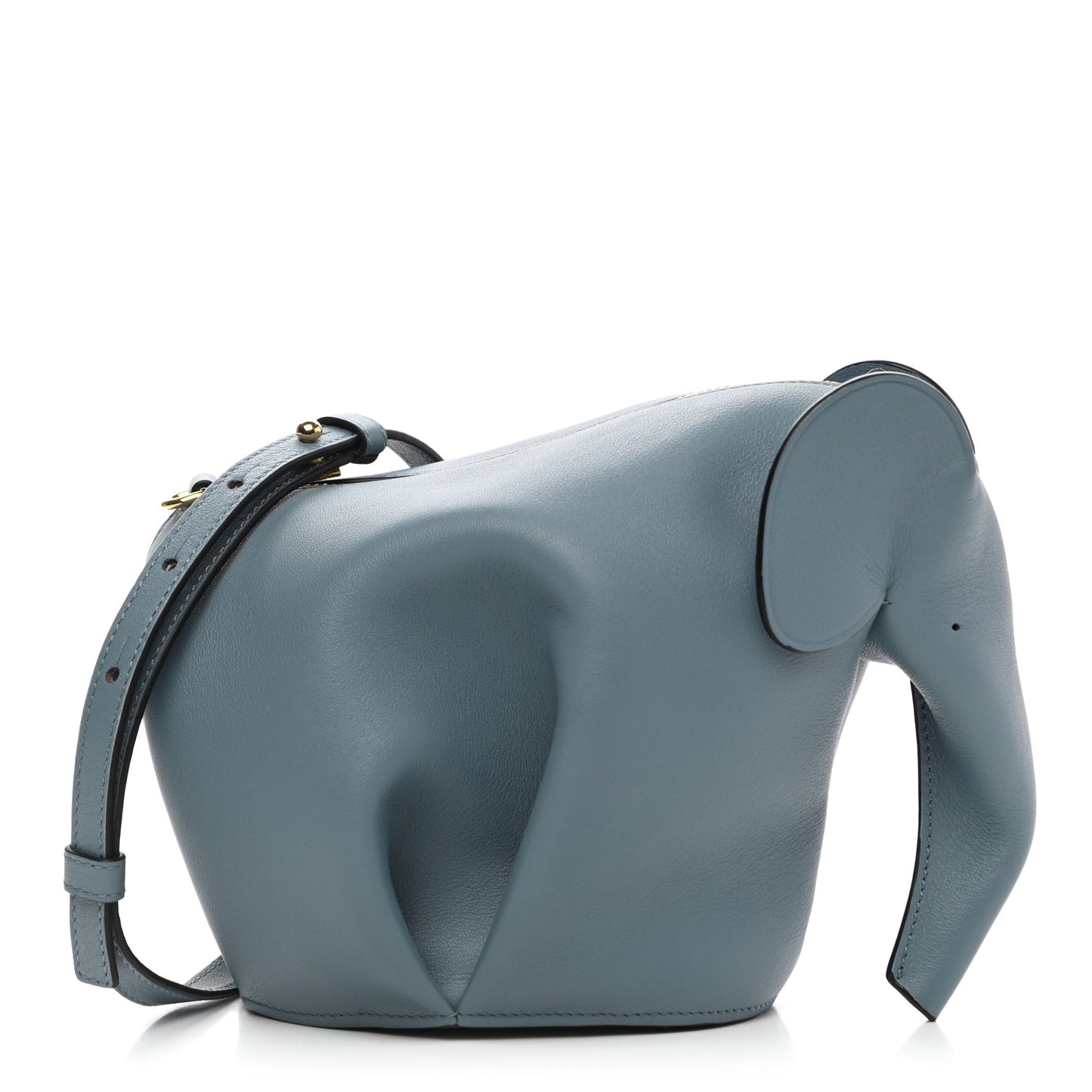 Calfskin Mini Elephant Crossbody Bag Stone Blue
