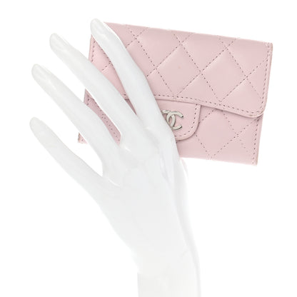 Chanel Lambskin Quilted Flap Card Holder Pink 2 of 13
