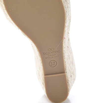 Valentino Garavani Patent Mena Bow Espadrille Wedges 37 Pink Rose 6 of 9