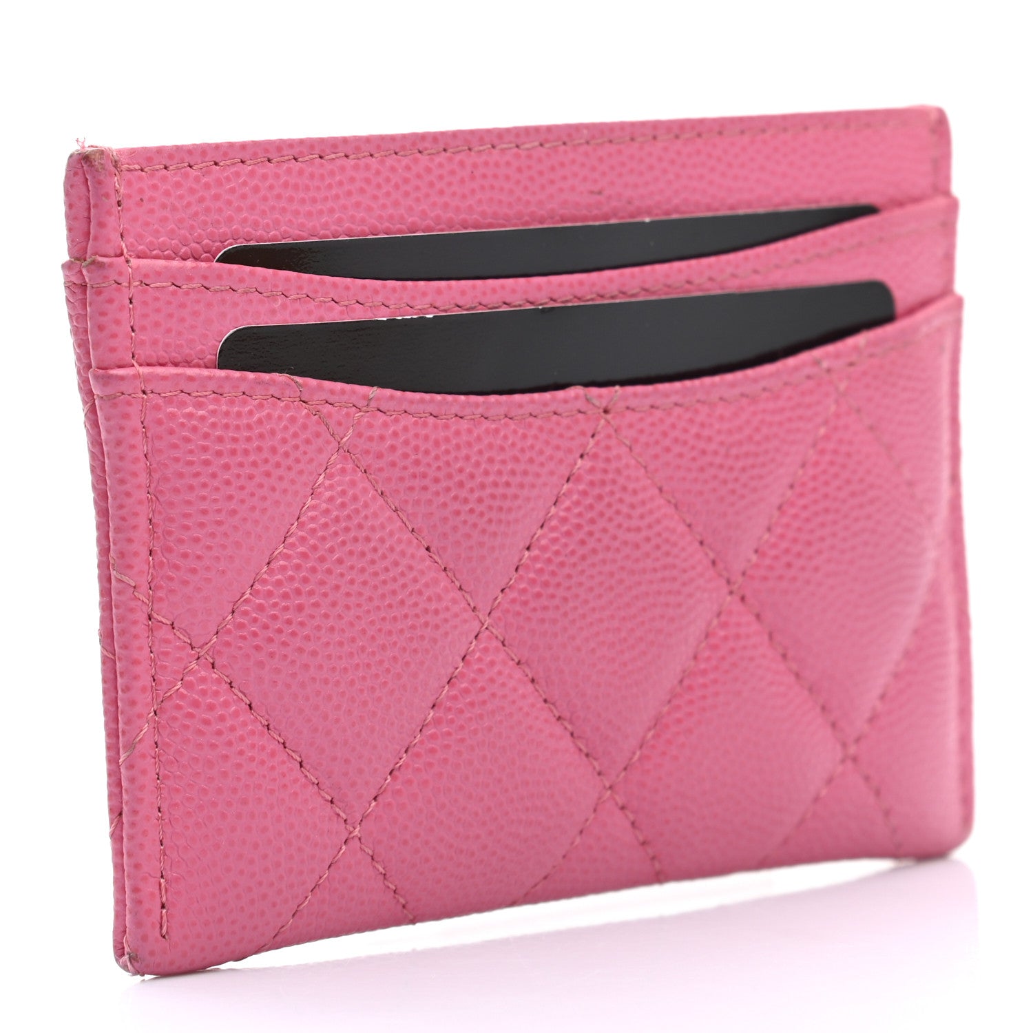 Chanel Caviar Quilted Card Holder Pink 3 of 8