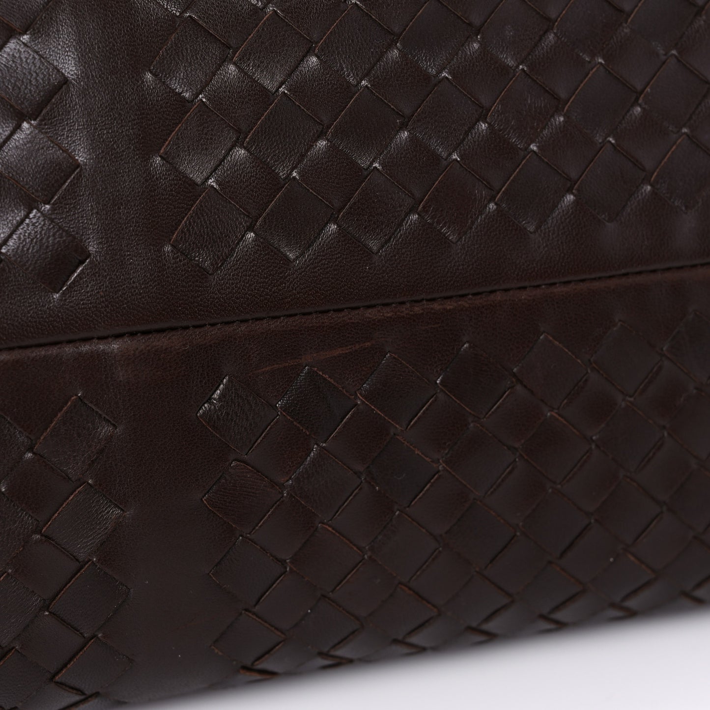 Nappa Intrecciato Frame Shoulder Bag Ebano