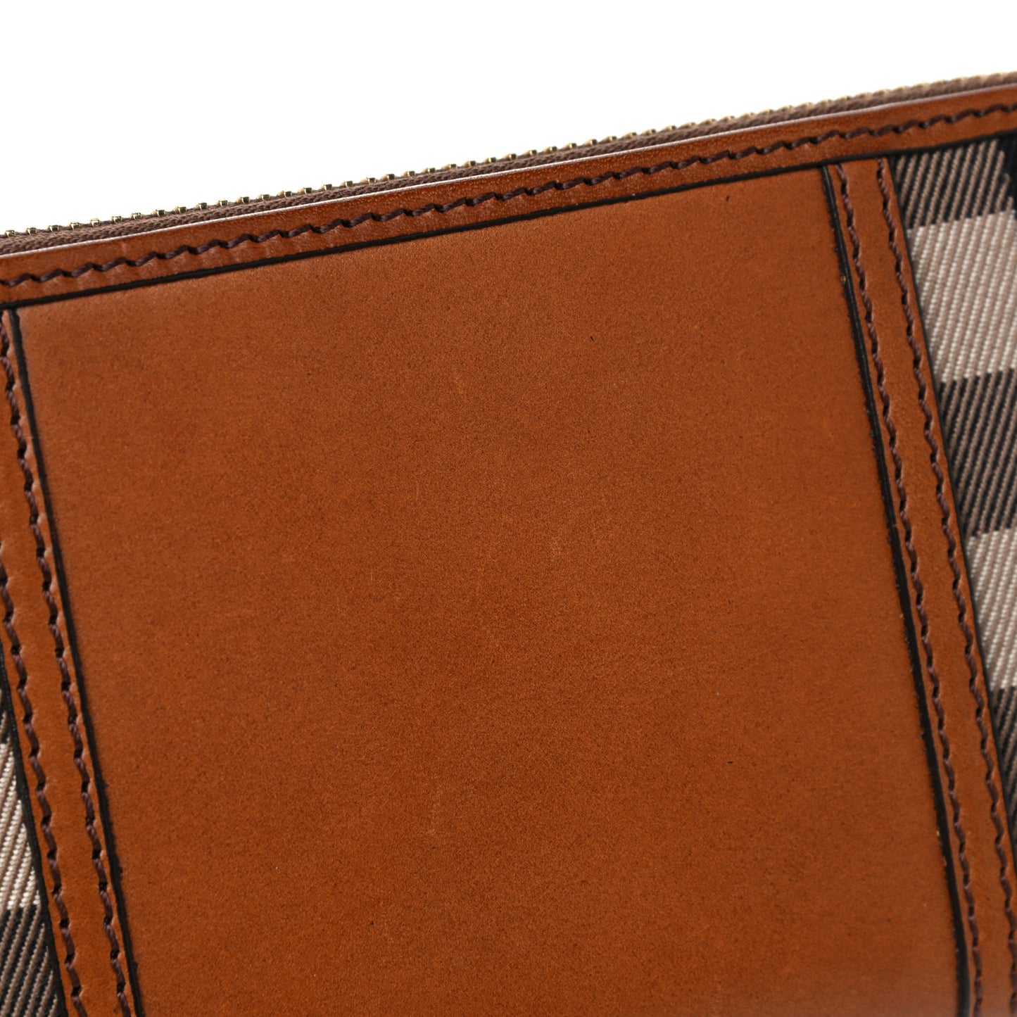House Check Large Sartorial Ziggy Zip Around Wallet Tan