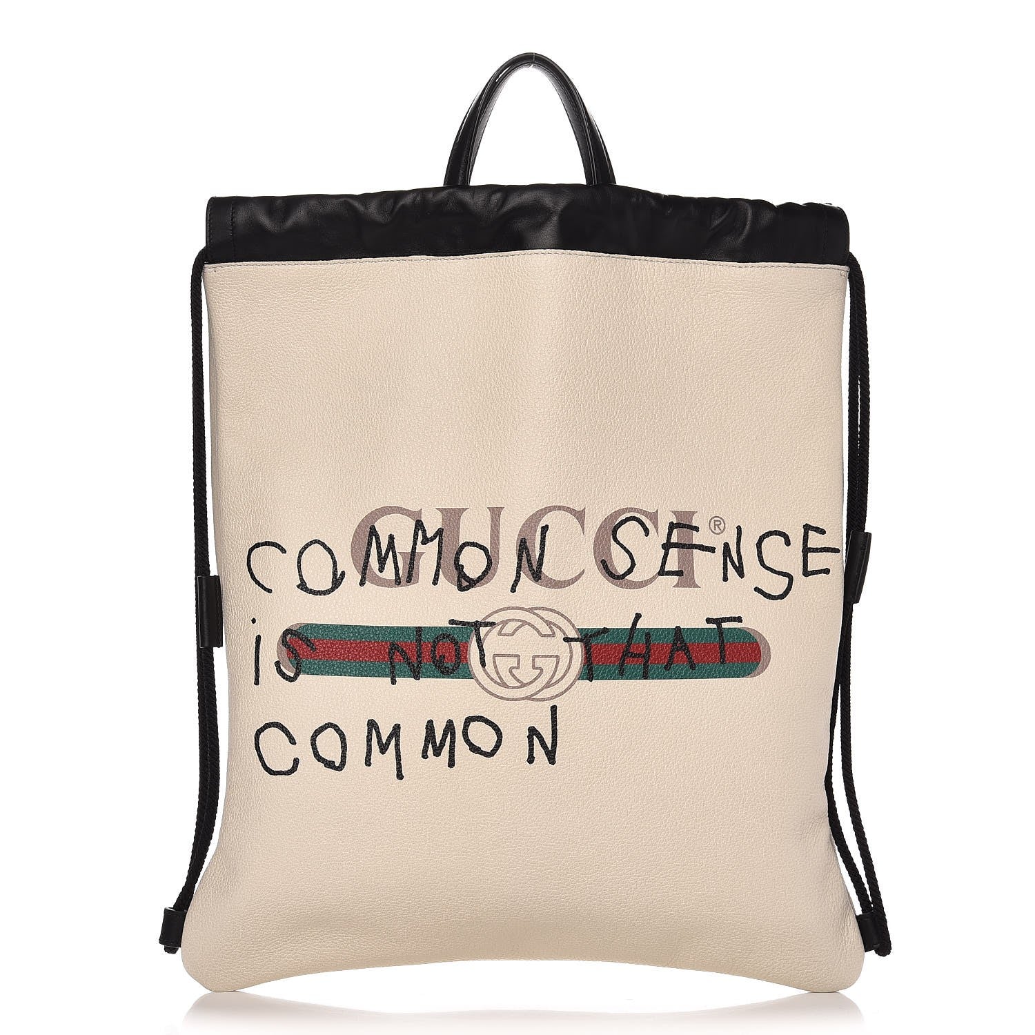 Gucci Calfskin Coco Capitan Logo Drawstring Backpack Mystic White 1 of 8
