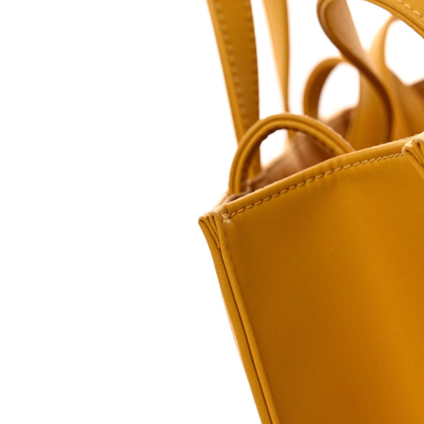 Vegan Leather Medium Shopping Bag Yellow