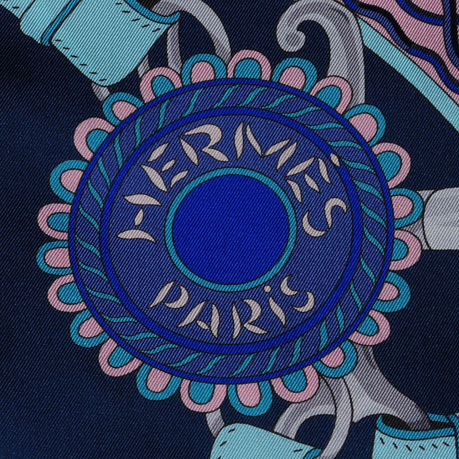 Hermes Silk Festival des Amazones Maxi Twilly Marine Turquoise Rose 4 of 5