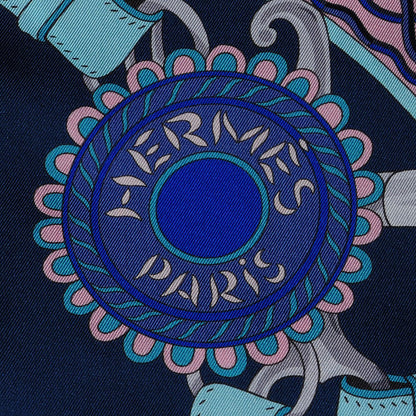 Hermes Silk Festival des Amazones Maxi Twilly Marine Turquoise Rose 4 of 5