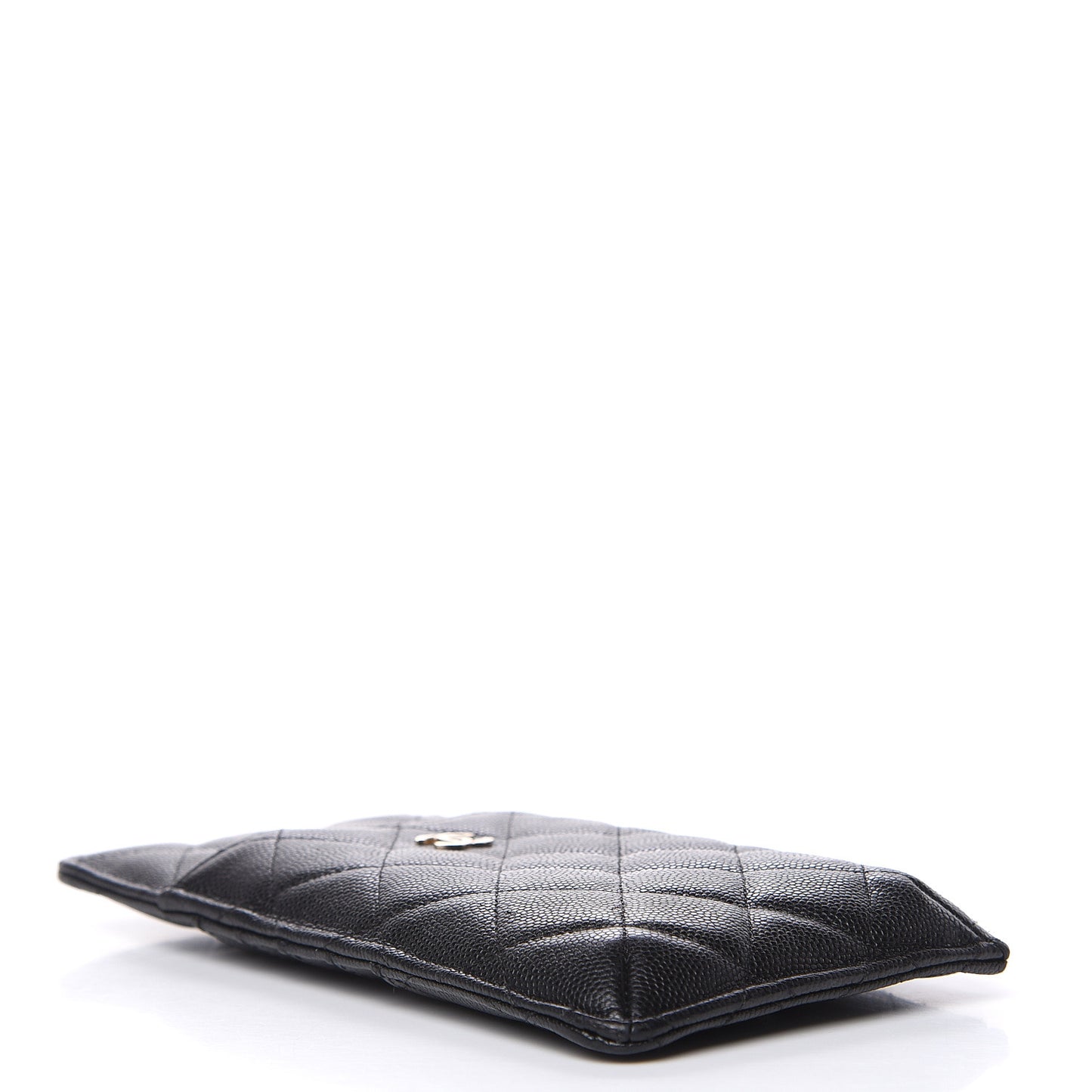 Caviar Quilted Classic Flat Wallet Pouch Black