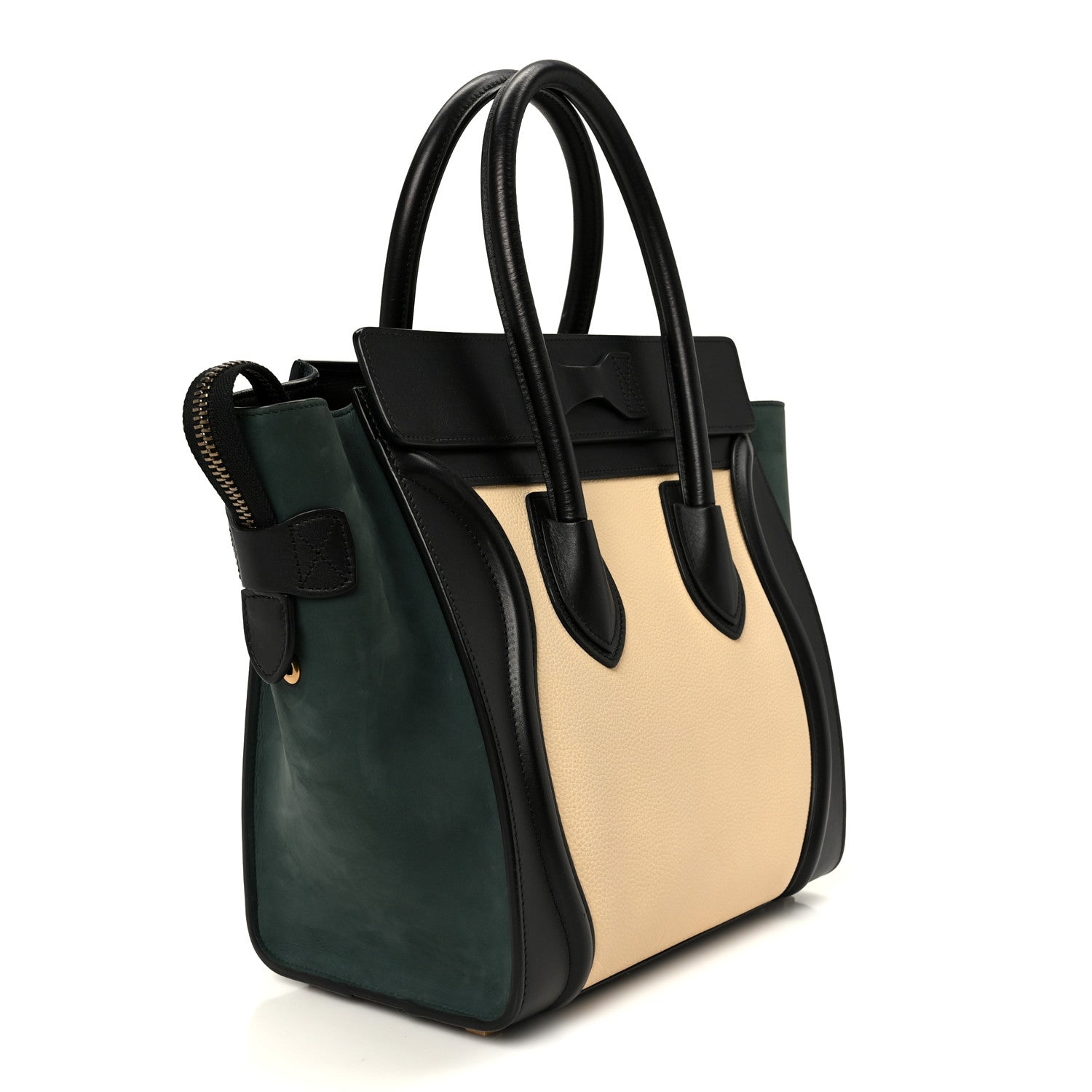 Celine Baby Grained Calfskin Nubuck Micro Tri-Color Luggage Teal 3 of 10