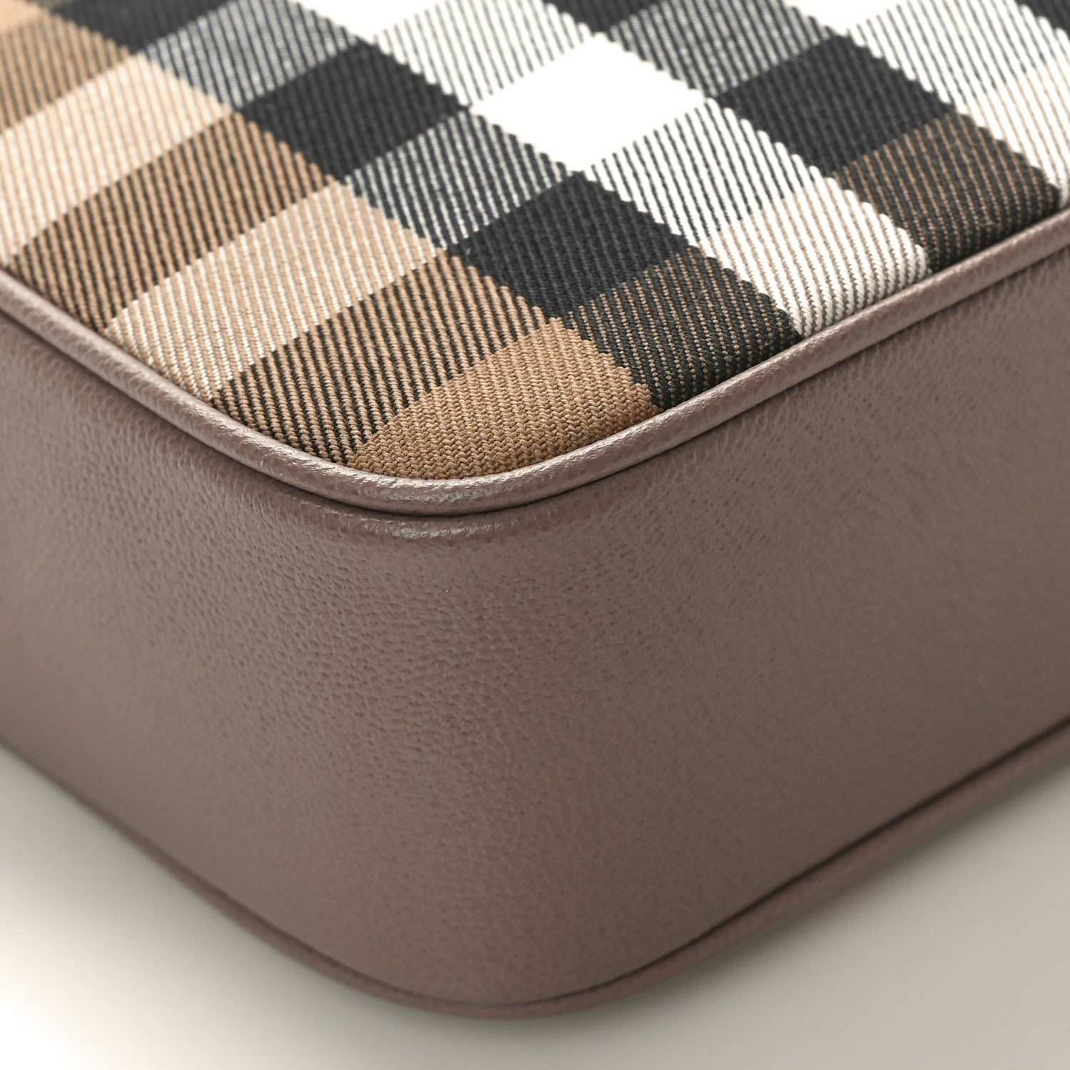 Burberry Check Calfskin Large Camera Bag Grey Mink 8 of 9