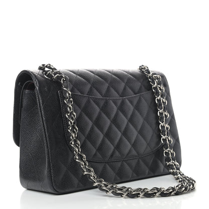 Chanel Caviar Quilted Jumbo Double Flap Black 3 of 12
