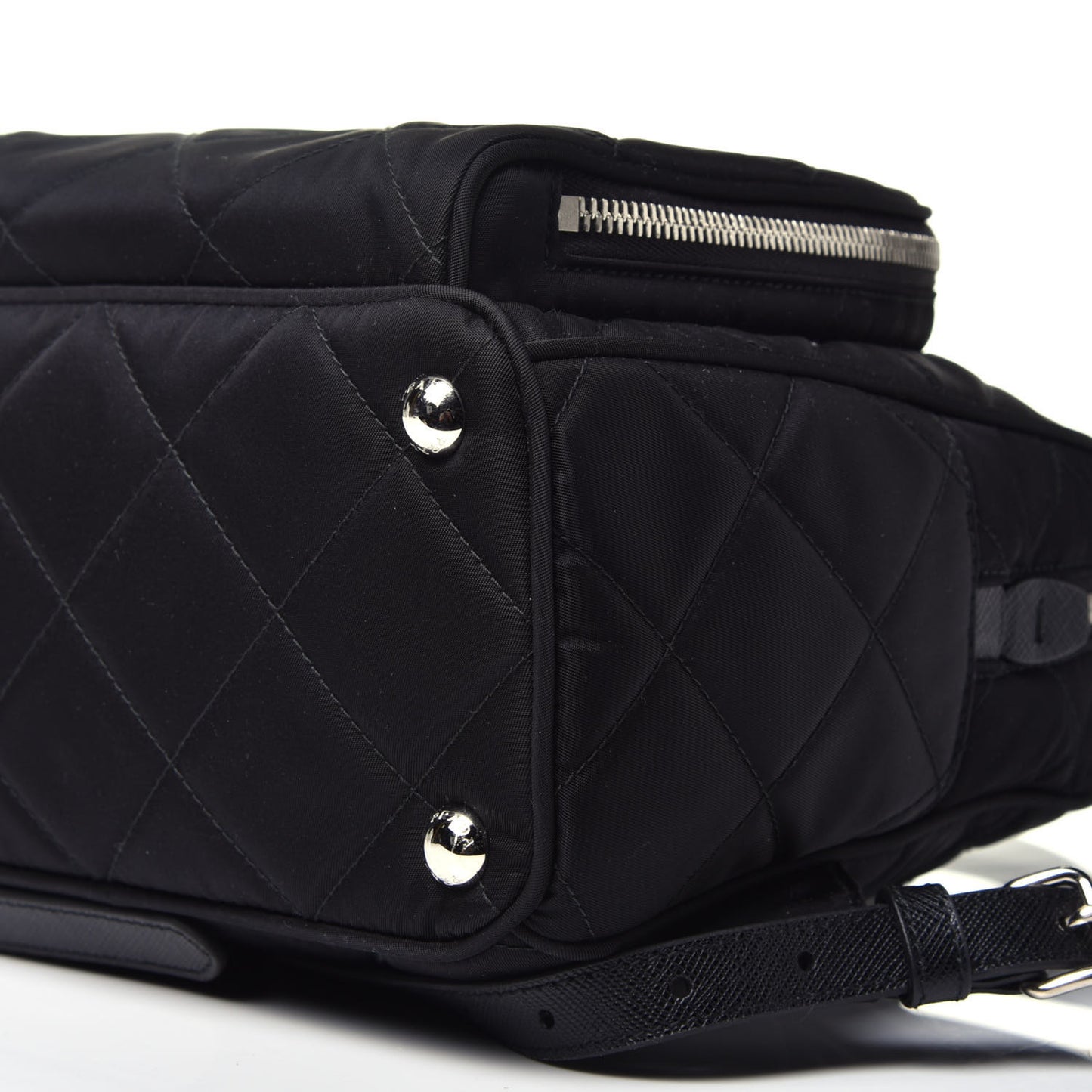 Nylon Tessuto Impuntu Quilted Backpack Black