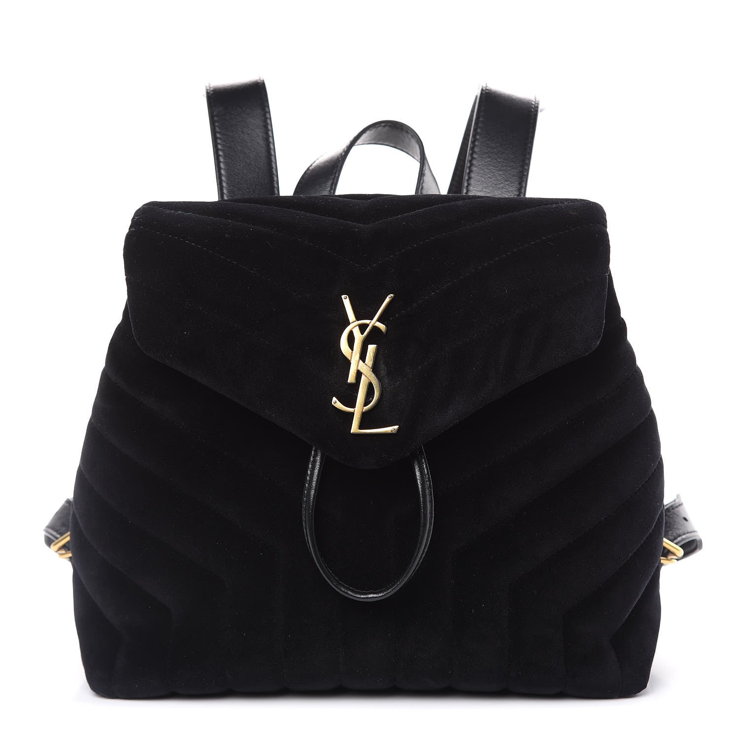 Saint Laurent Velvet Y Quilted Monogram Small Loulou Backpack Black 1 of 17