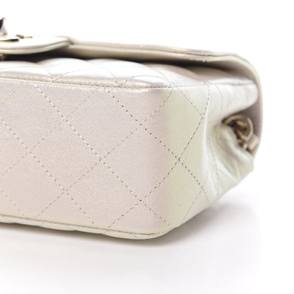 Chanel Iridescent Lambskin Quilted Mini Rectangular Flap Ivory 10 of 11