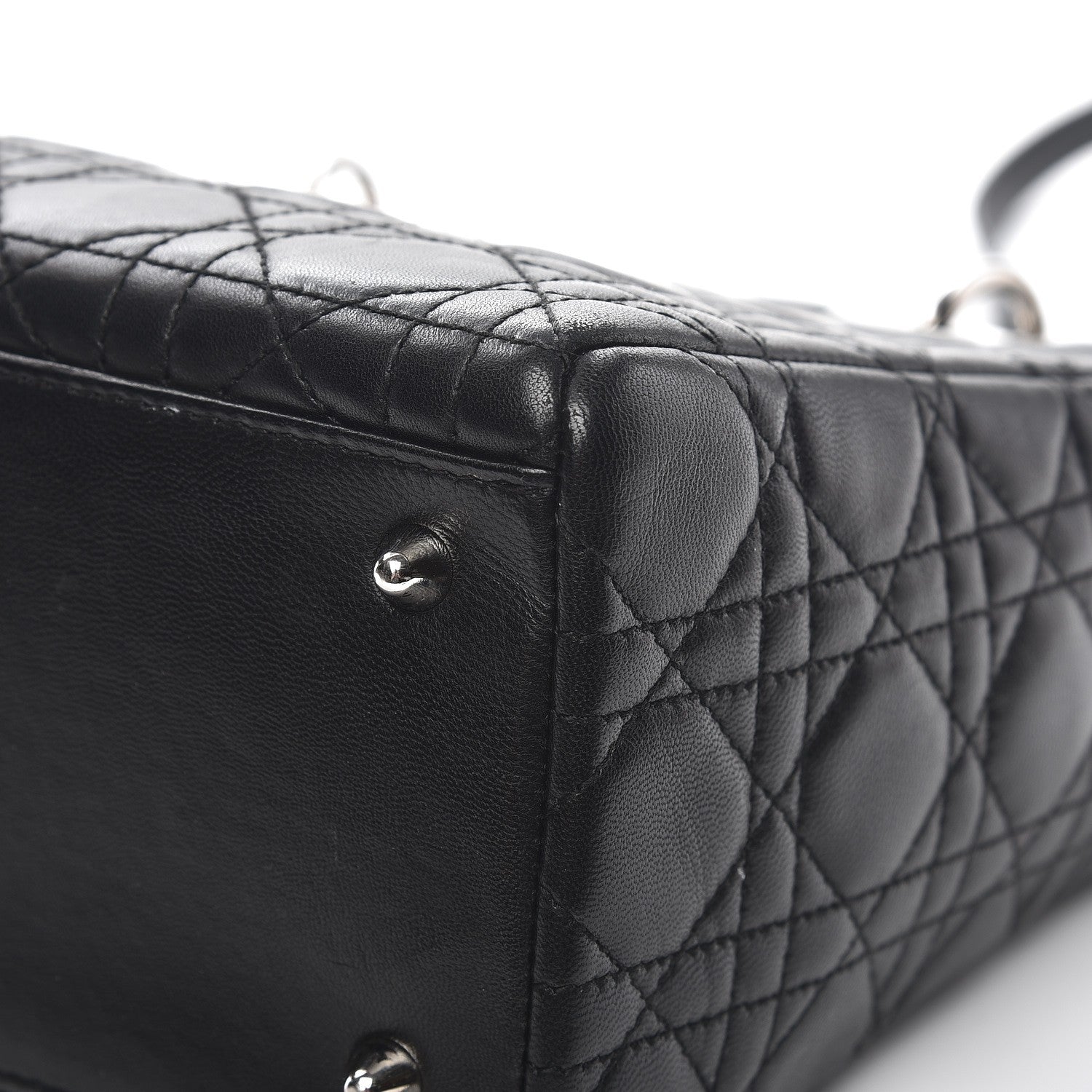 Christian Dior Lambskin Cannage Medium Lady Dior Black 12 of 13