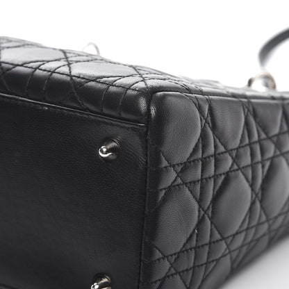Christian Dior Lambskin Cannage Medium Lady Dior Black 12 of 13
