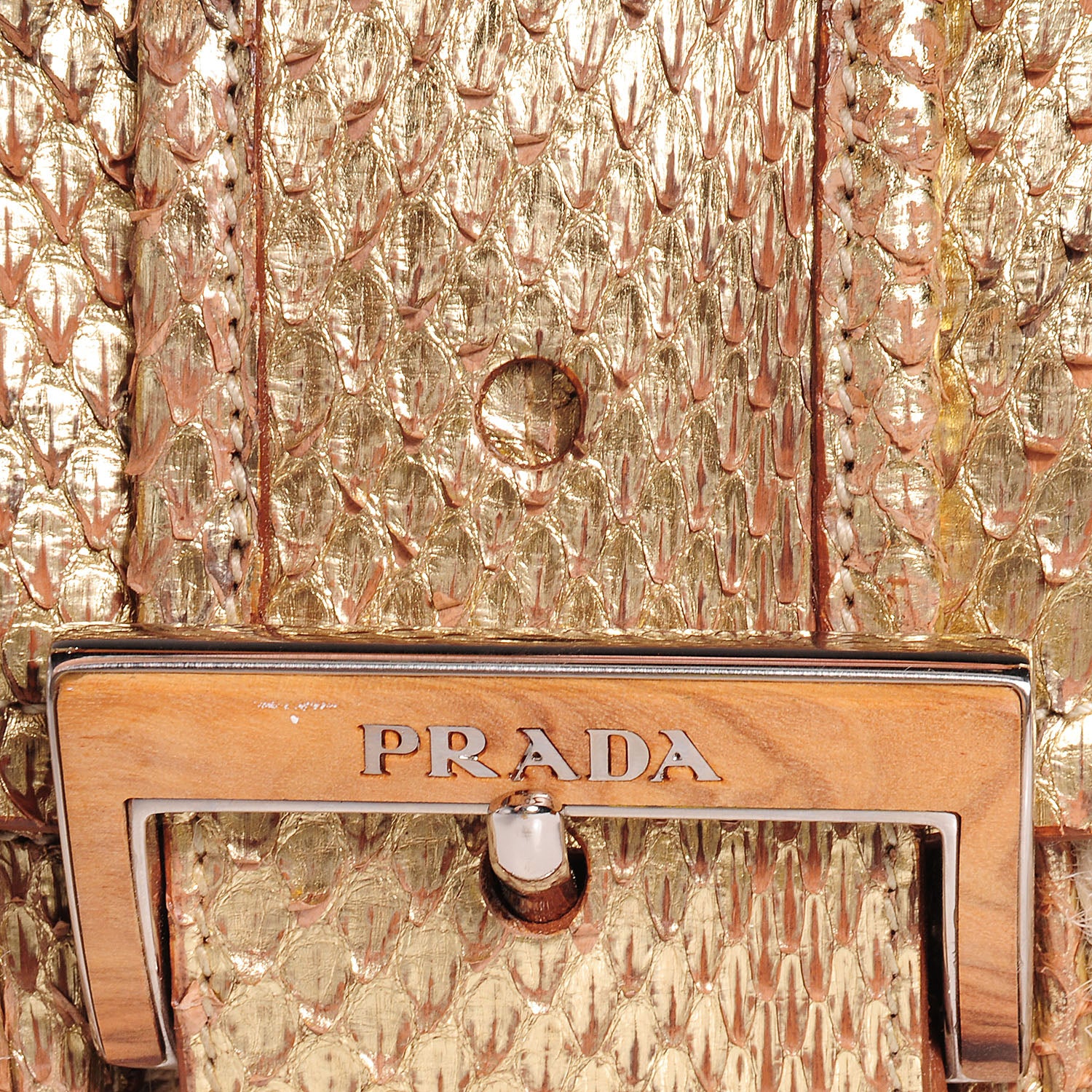 Prada Jute Python Shoulder Bag Oro 10 of 10