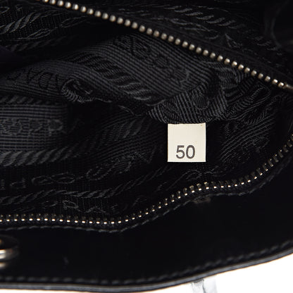 Prada Tessuto Vitello Top Handle Bag Black 7 of 13