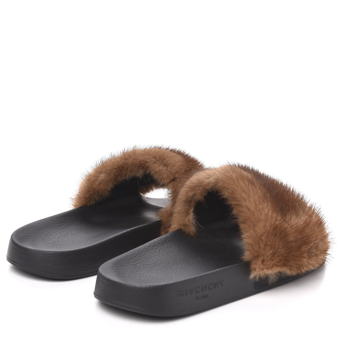 Mink Rubber Slide Sandals 37 Brown