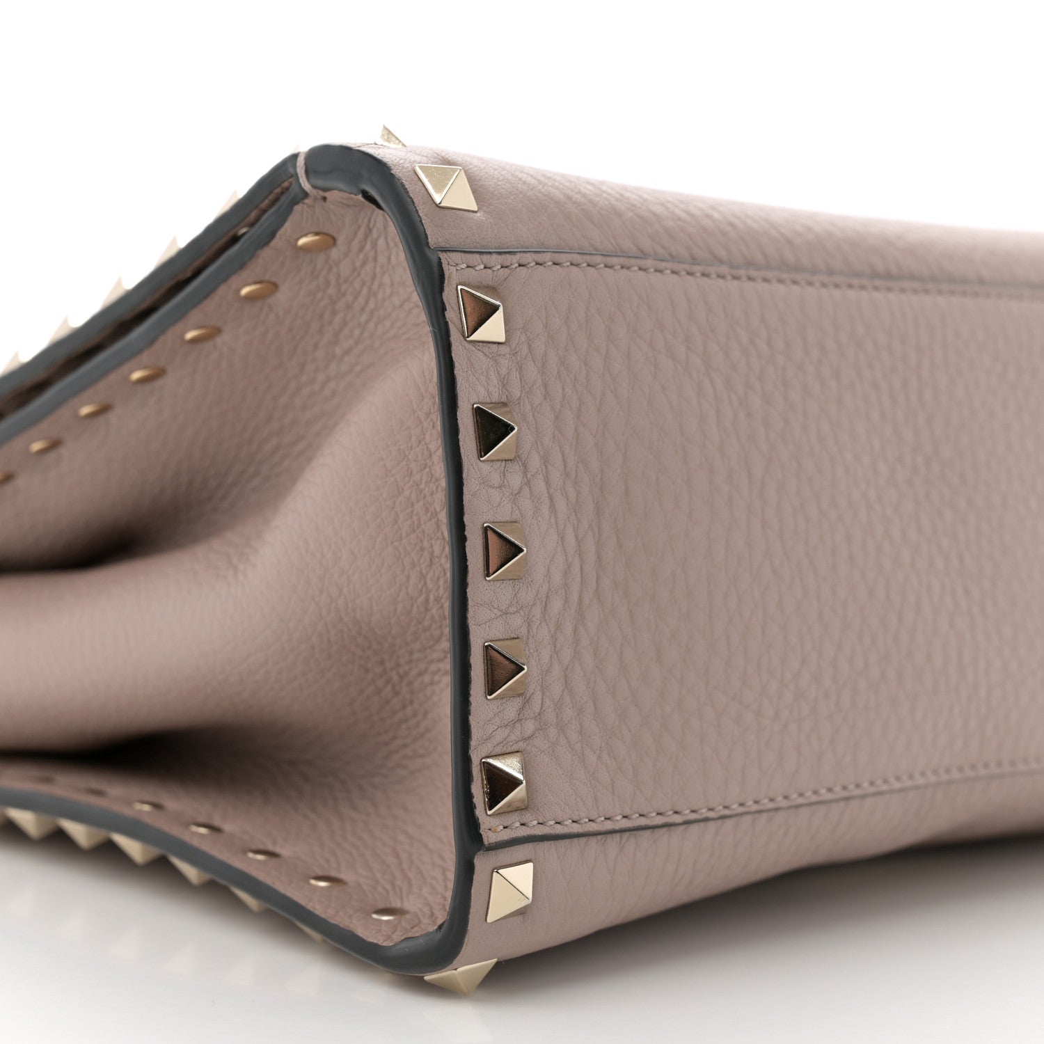 Valentino Garavani Grained Calfskin Rockstud Flip Lock Tote Poudre 10 of 13